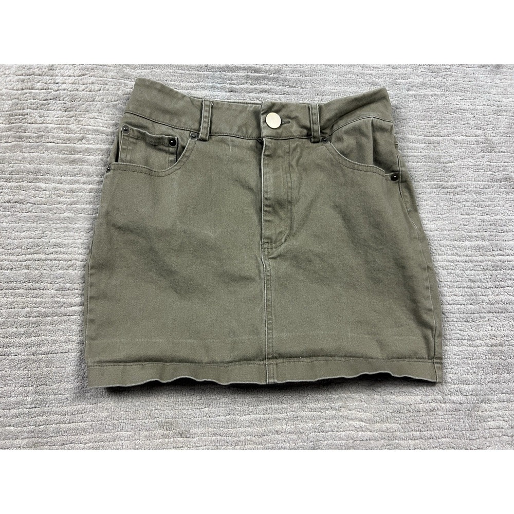 Forever 21 Mini Skirt Womens Small Olive Green Pockets High Waisted Y2K‎ 90s